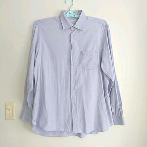 Tincati Dress Shirt Mens 17.5/44 Purple Lavendar Button Up Pocket Italy*READ